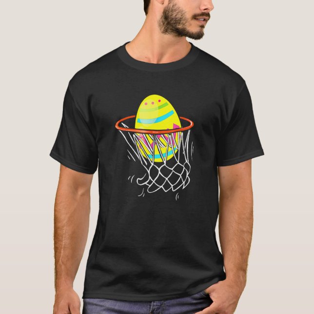 Easter Basketball Egg Hunting Kids Teens 3 T-Shirt (Front)
