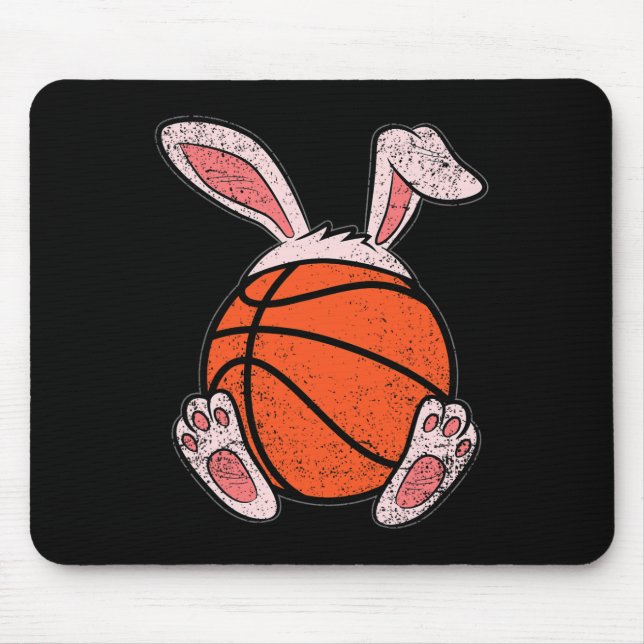 Easter Basketball Lover Bunny Ears Ball Cute Rabbi Mouse Mat (Front)