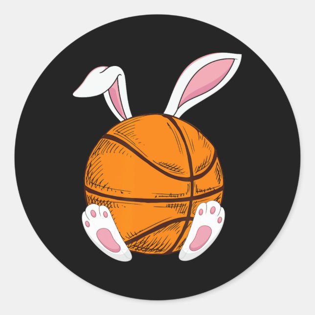 Easter Basketball  Rabbit Bunny Happy Easter Day 2 Classic Round Sticker (Front)