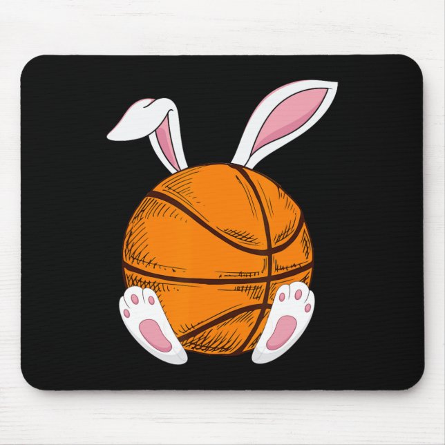 Easter Basketball  Rabbit Bunny Happy Easter Day 2 Mouse Mat (Front)