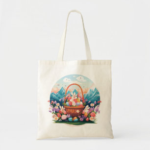 Easter basketball tote bag
