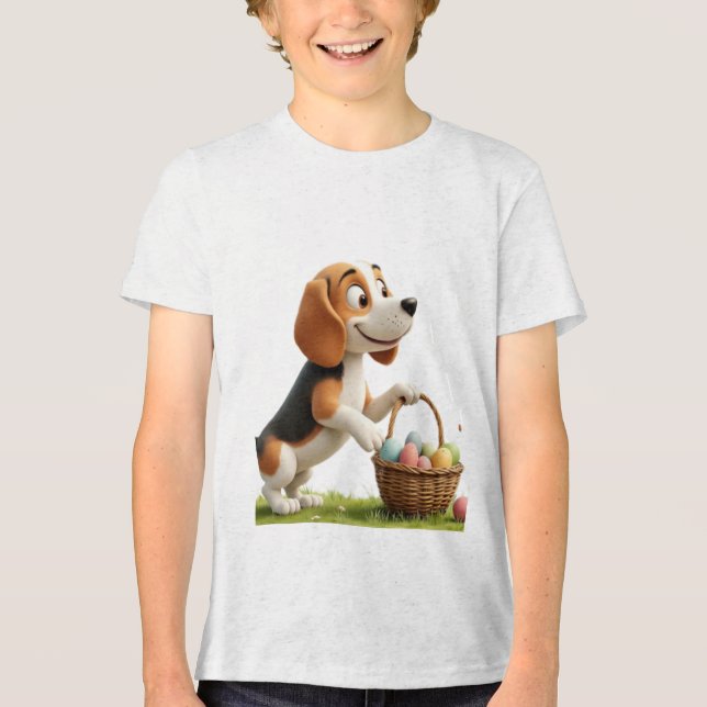 easter beagle Tri-Blend shirt (Front)