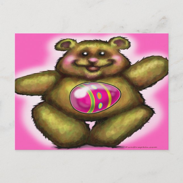 Easter Bear Holiday Postcard (Front)
