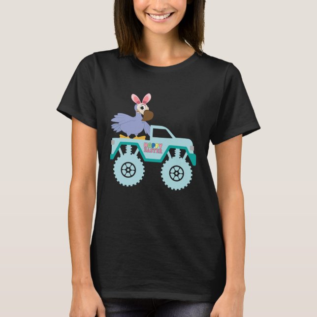 Easter Bearded Dragon Bunny Riding Monster Truck T T-Shirt (Front)