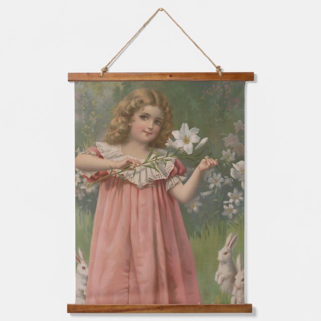 Easter Beauties, Vintage Illustration, 1898 Hanging Tapestry (Front)