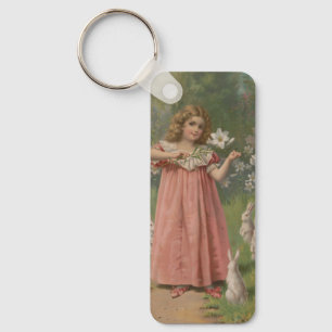 Easter Beauties, Vintage Illustration, 1898 Key Ring