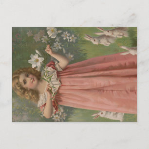 Easter Beauties, Vintage Illustration, 1898 Postcard