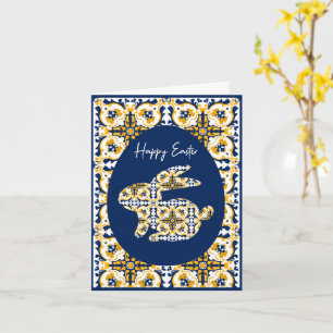 Easter🐇 💙💛 Beautiful blue and yellow Azulejos Card