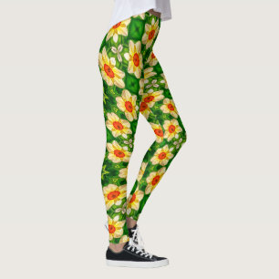 Easter Bell Flowers Pattern Leggings