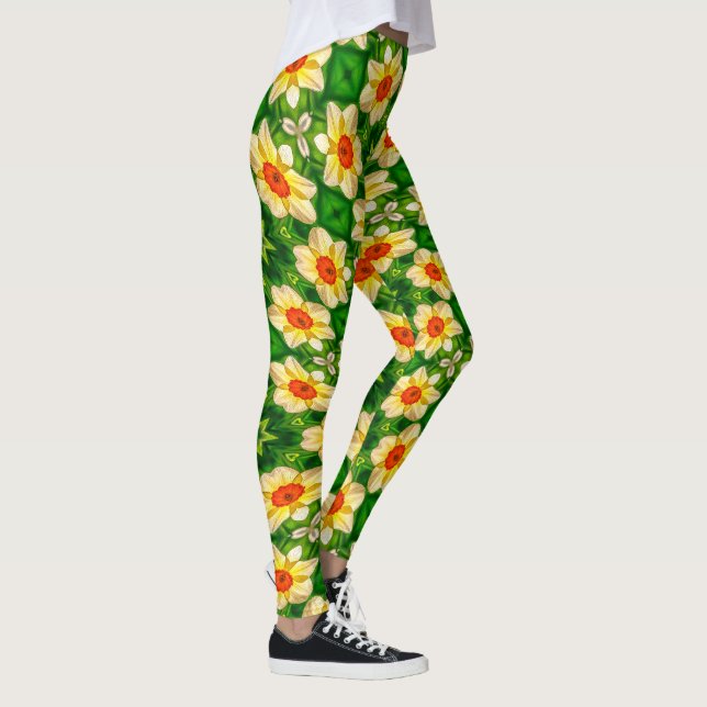 Easter Bell Flowers Pattern Leggings (Right)