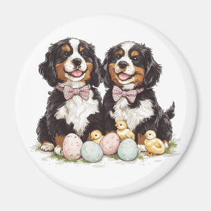 Easter Bernese Mountain Dogs Easter Eggs Magnet