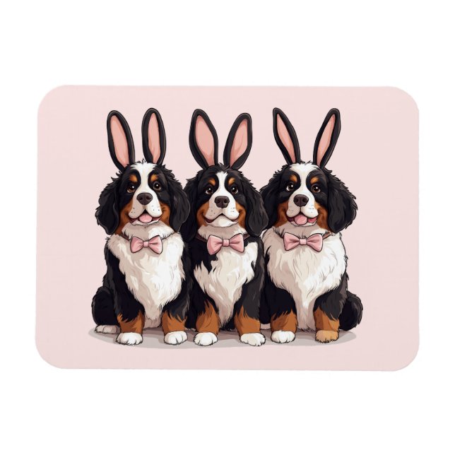 Easter Bernese Mountain Dogs Magnet (Horizontal)