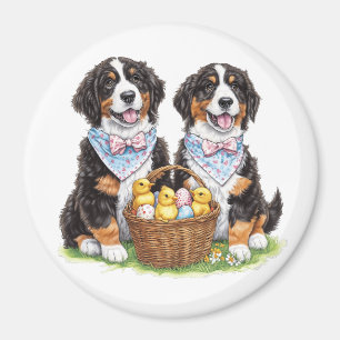 Easter Bernese Mountain Dogs Magnet