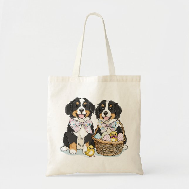 Easter Bernese Mountain Dogs Tote Bag (Front)