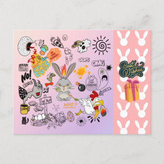 Easter best wishes for your family and friends  holiday postcard