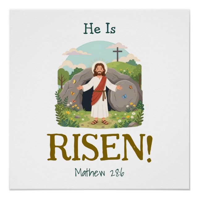 Easter Bible Verse Kids Christian Scripture Poster (Front)