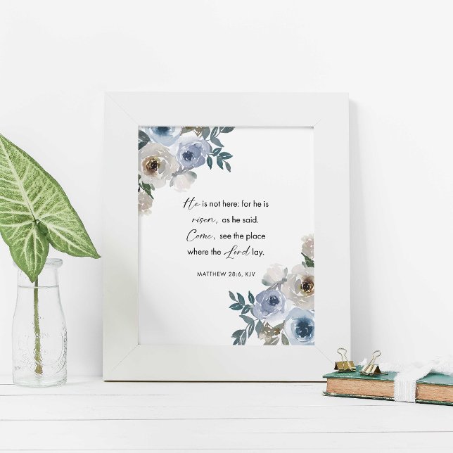 Easter Bible Verse Wall Art Matthew 28:6 Floral (Creator Uploaded)
