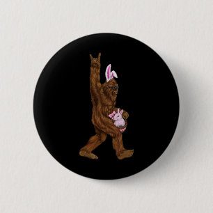 Easter Bigfoot Bunny In A Basket Is Fun For Sunday 6 Cm Round Badge
