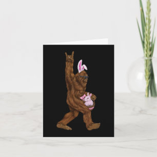 Easter Bigfoot Bunny In A Basket Is Fun For Sunday Card