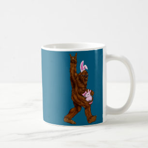 Easter bigfoot bunny in a basket is fun for sunday coffee mug