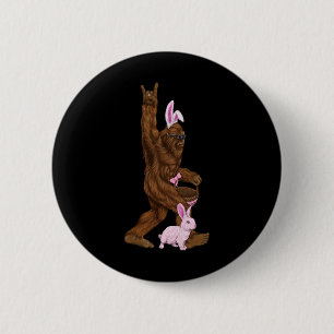 Easter Bigfoot Bunny In A Bysket Is Fun For Sunday 6 Cm Round Badge