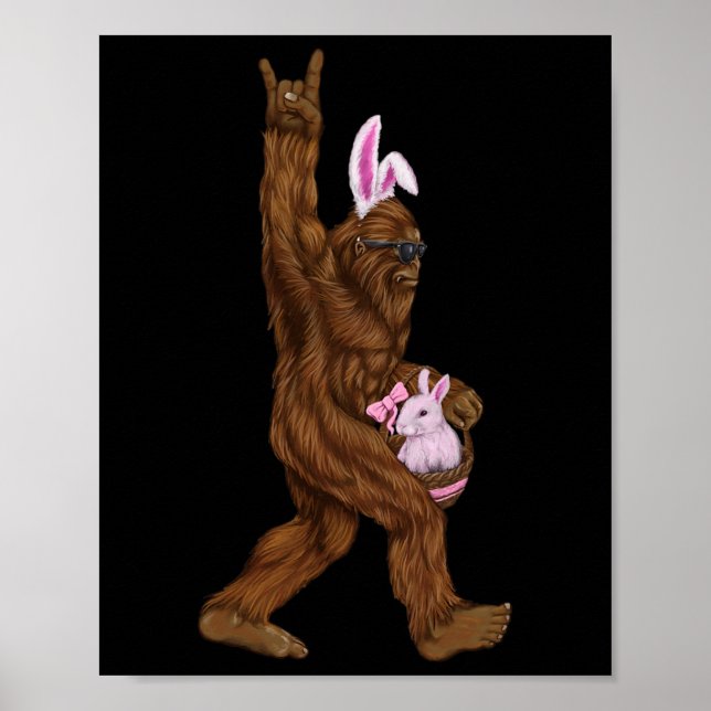 Easter Bigfoot Bunny In A Bysket Is Fun For Sunday Poster (Front)