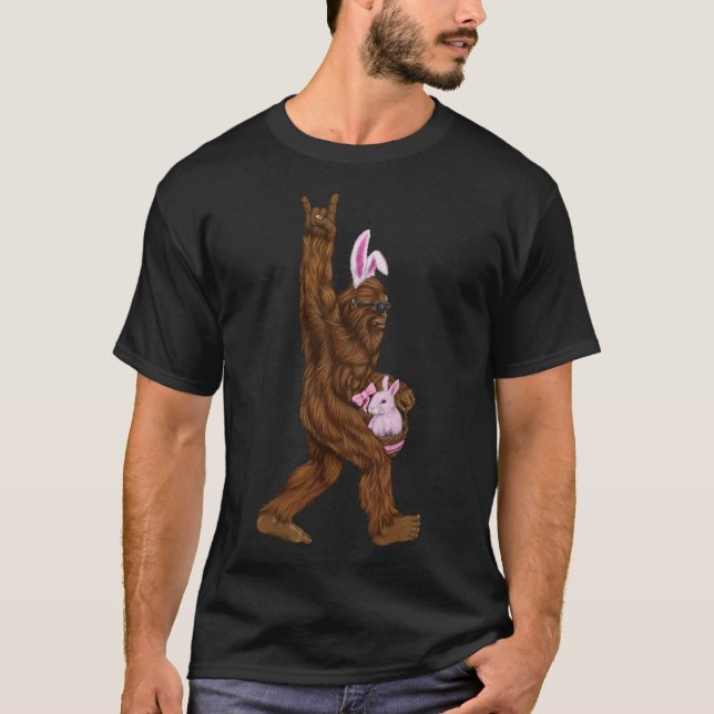 Easter Bigfoot Bunny In A Bysket Is Fun For Sunday T-Shirt (Front)