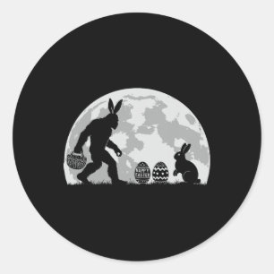 Easter Bigfoot Bunny Rabbit Egg Hunting  Classic Round Sticker