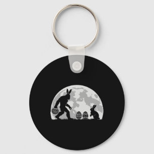 Easter Bigfoot Bunny Rabbit Egg Hunting Key Ring