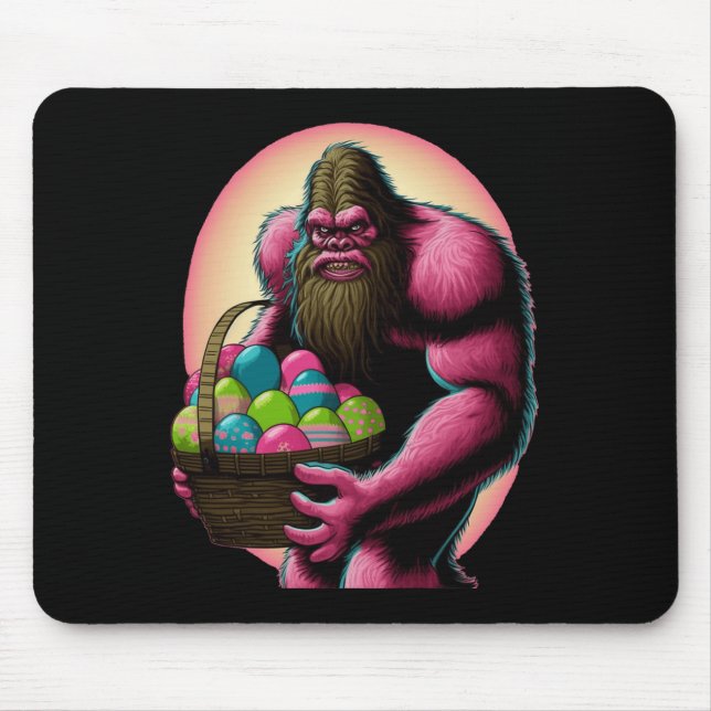 Easter Bigfoot Bunny With Easter Egg Basket Fun Fo Mouse Mat (Front)