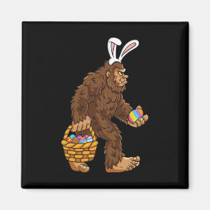 Easter Bigfoot With Egg Basket Fun Boys Kids Sasqu Magnet