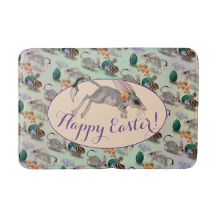 Easter Bilby & Australian Flowers Bath Mat