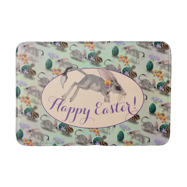 Easter Bilby & Australian Flowers  Bath Mat (Front)