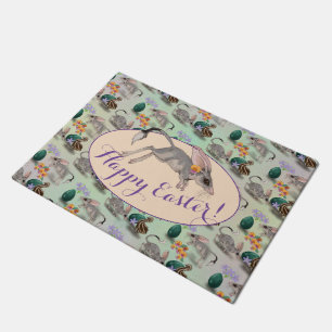 Easter Bilby & Australian Flowers   Doormat