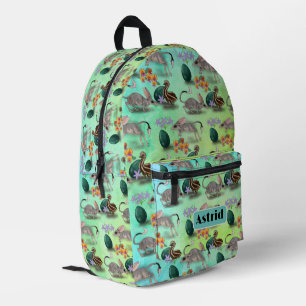 Easter Bilby & Australian Flowers Pattern Printed Backpack