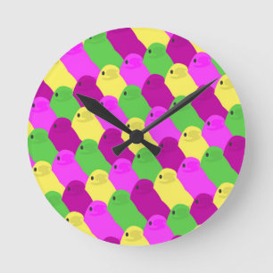 easter bird candy round clock