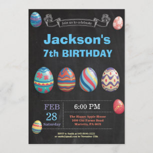 Easter birthday Boy Easter Egg Birthday Invitation