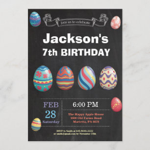 Easter birthday Boy Easter Egg Birthday Invitation