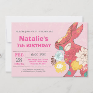 Easter birthday Girl Easter Egg Birthday Rabbit Invitation