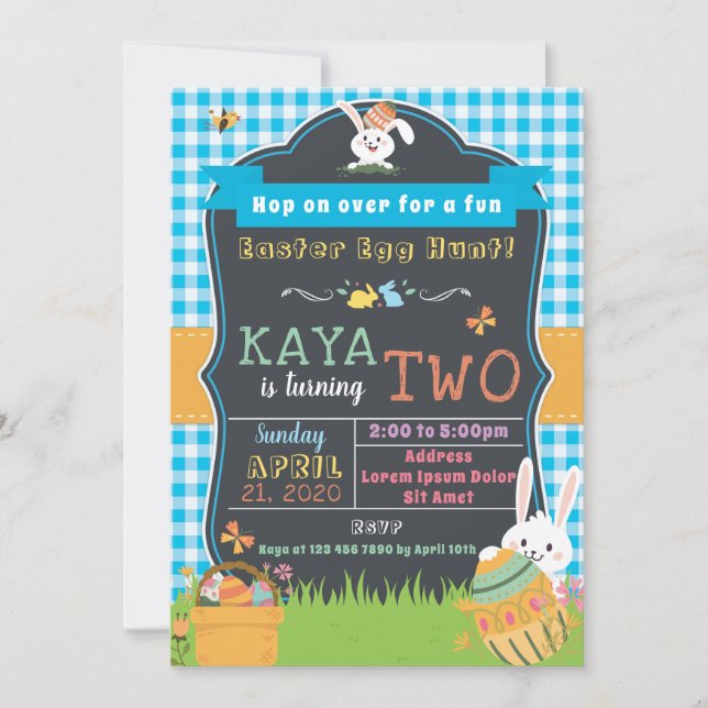 Easter Birthday Invitation for Boy (Front)