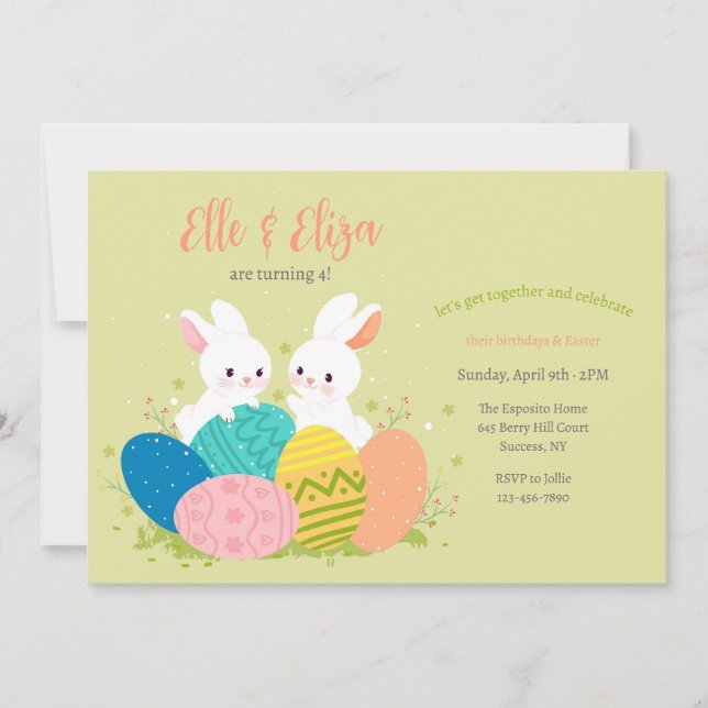 Easter Birthday Party Invitations (Front)