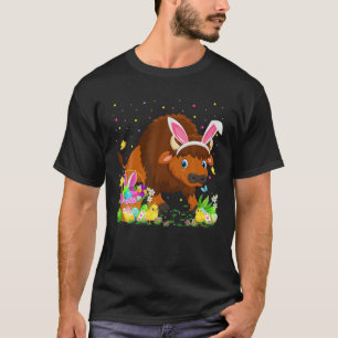 Easter Bison Bunny Egg Hunting Bison Easter Sunday T-Shirt