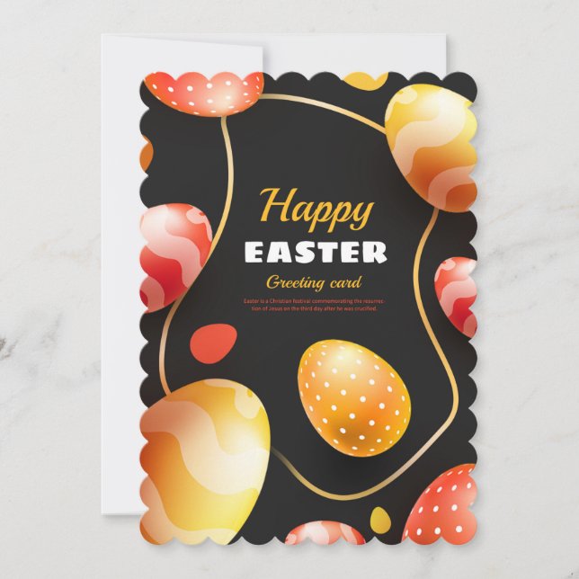 Easter Black And Gold Holiday Card (Front)