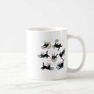 Easter Black Cat Poses Bunny Ears Eggs Cute Girls  Coffee Mug