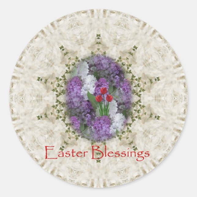 Easter Blessing Classic Round Sticker (Front)