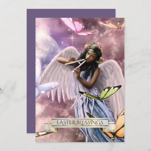 Easter Blessings.Angel with Butterflies Cards