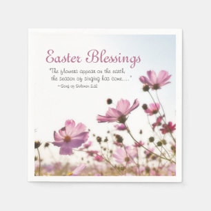 Easter Blessings Bible Verse "The flowers appear" Napkin