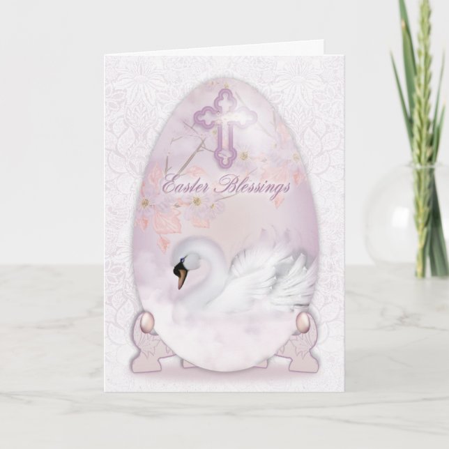 Easter Blessings Card With Decoration (Front)