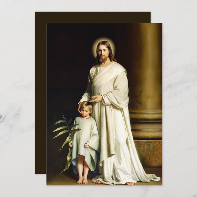 Easter Blessings. Christ and Child Fine Art   Holiday Card (Front/Back)