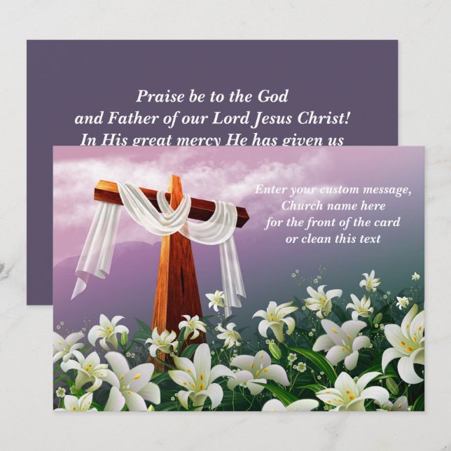 Easter Blessings. Christian Easter Cards (Front/Back)